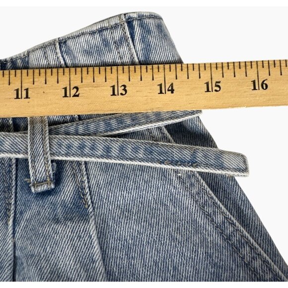 NWT Blank NYC High Rise Blue Denim Short With Belt‎ Women's Size 28 100% Cotton - Picture 11 of 13